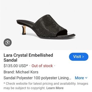Michael Kors Black Crystal Embellished Sandal